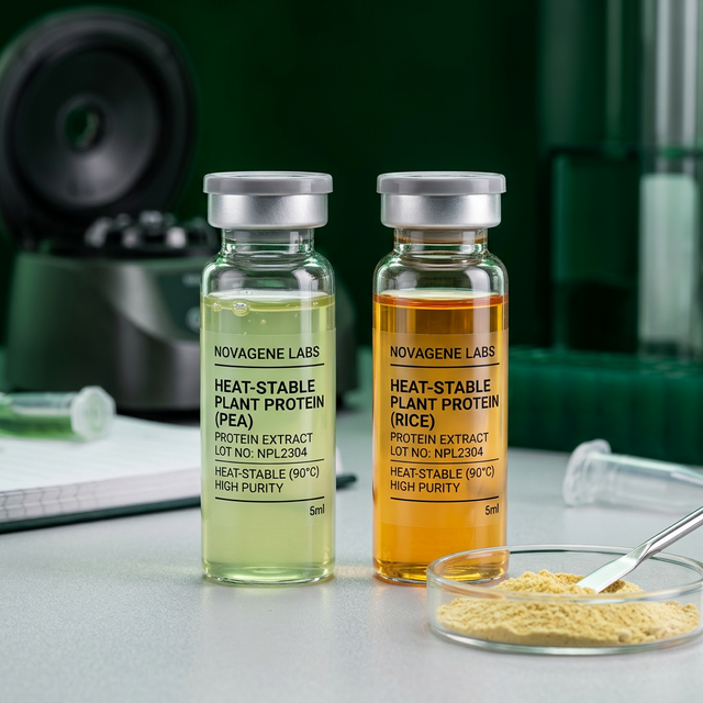 Heat stable plant-protein extracts in laboratory setup